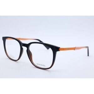 Diesel DL5349 005 Square Black & Orange Eyeglasses Clear Lenses 51mm